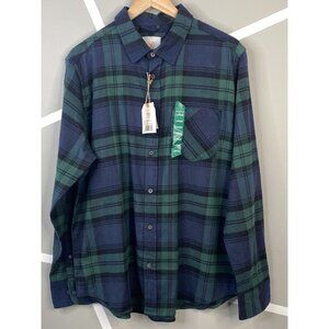 Cloudveil Flannel Black Watch Tartan Plaid Men’s Large Button Shirt NWT Stretch